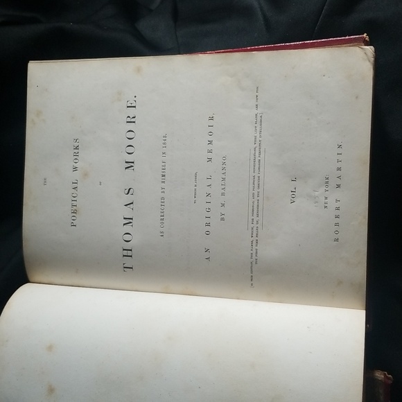 Moore's Work as corrected by himself in 1843 VOL. I  an orginal memoir - Picture 3 of 16